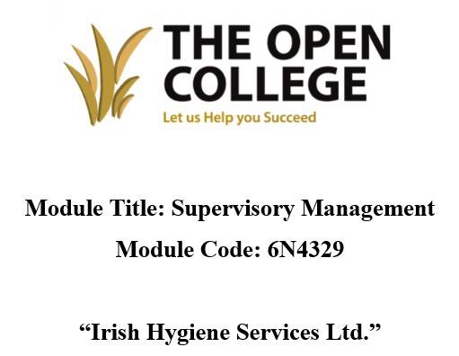 6N4329 Supervisory Management Assignment Brief 2026 | The Open College
